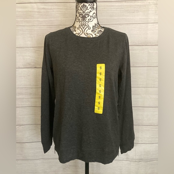 Matty M | NWT Women’s Charcoal Gray Long Sleeve Crew Neck - Picture 1 of 8